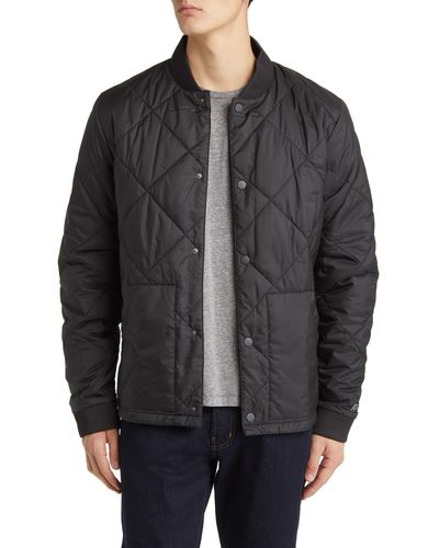 Tentree Diamond Quilted Water Resistant Bomber Jacket - Black