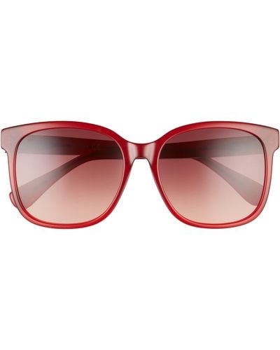 Max Mara 57mm Gradient Square Sunglasses - Red