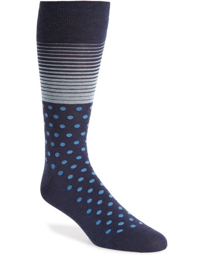 Cole Haan Stripes & Dots Socks - Blue