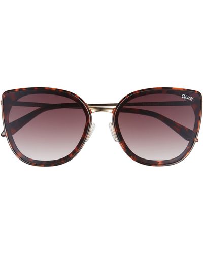 Quay Flat Out 60mm Cat Eye Sunglasses - Brown