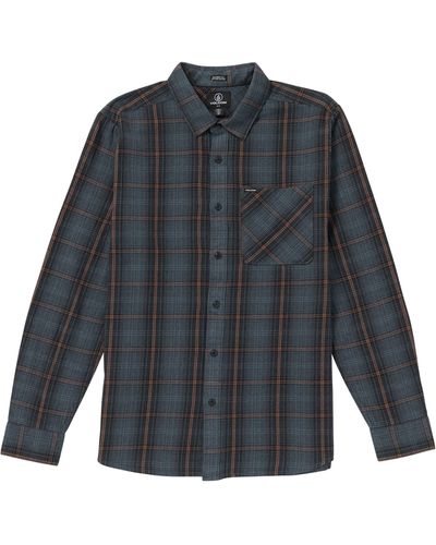 Volcom Plaid Heavy Twill Flannel Button-up Shirt - Blue