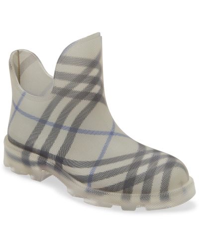 Burberry Marsh Check Textured Ankle Boot - Gray