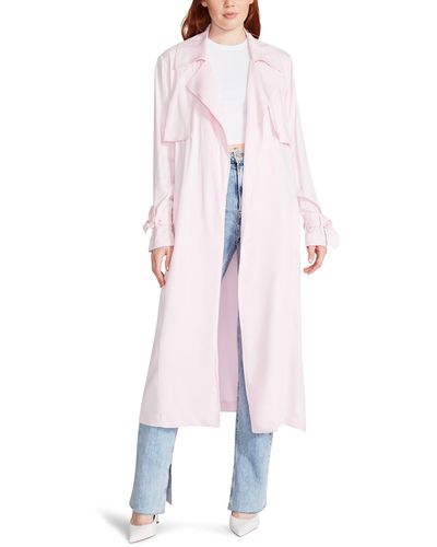 Steve Madden Twill Trench Coat - Pink