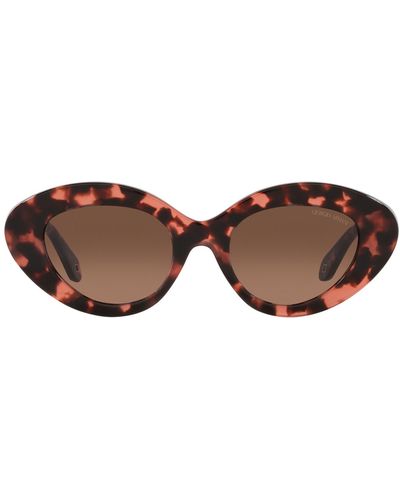 Armani Exchange 50mm Gradient Small Cat Eye Sunglasses - Brown