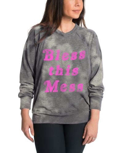 Bun Maternity Bless This Mess Graphic Nursing Sweatshirt - Gray