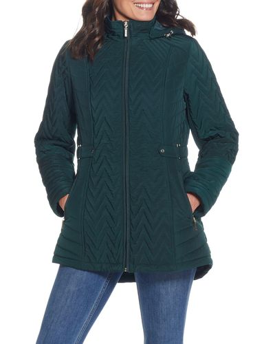 Gallery Hooded Quilted Jacket - Blue