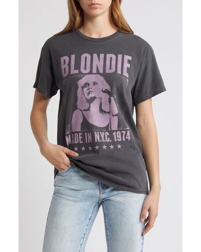 THE VINYL ICONS Blondie 1974 Cotton Graphic T-shirt - Black
