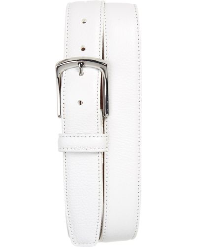 Torino Burnished Leather Belt - White