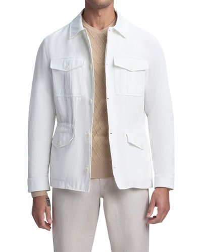 Bugatchi Unconstructed Cotton & Linen Jacket - White
