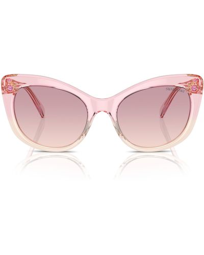 Swarovski 55mm Cat Eye Sunglasses - Pink