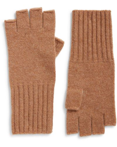 Nordstrom Recycled Cashmere Blend Fingerless Gloves - Brown