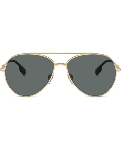 Burberry 58mm Polarized Pilot Sunglasses - Metallic