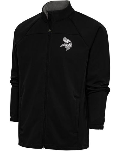 Antigua Minnesota Vikings Metallic Logo Links Full-zip Golf Jacket At Nordstrom - Black