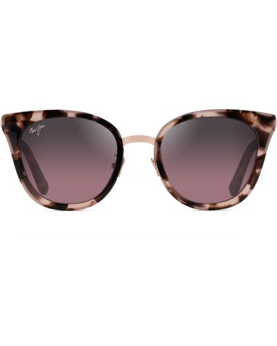 Maui Jim Wood Rose 50.5mm Polarized Cat Eye Sunglasses - Brown