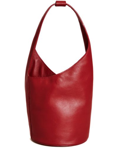 Reformation Small Silvana Bucket Bag - Red