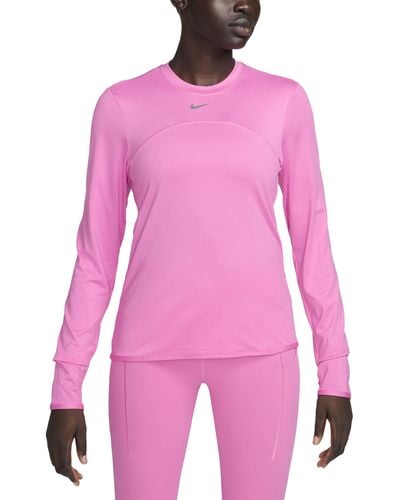 Nike Dri-fit Swift Element Uv Running Top - Pink