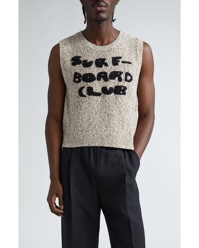 Stockholm Surfboard Club Yves Crop Sweater Vest - Gray