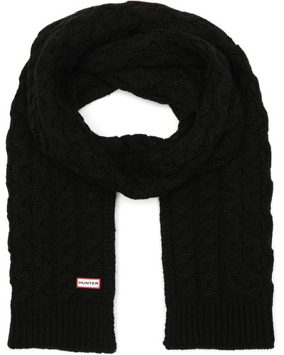 HUNTER Cable Knit Scarf - Black