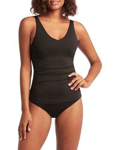 Sea Level Singlet D- & Dd-cup Tankini Top - Black