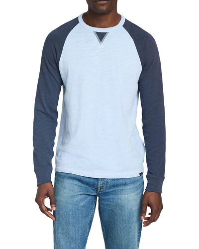 Faherty Sunwashed Colorblock Long Sleeve T-shirt - Blue