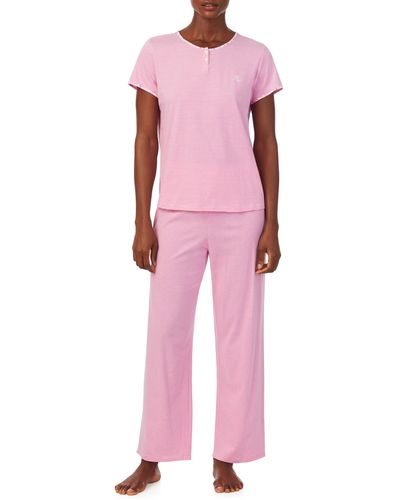 Lauren by Ralph Lauren Cotton Blend Pajamas - Pink