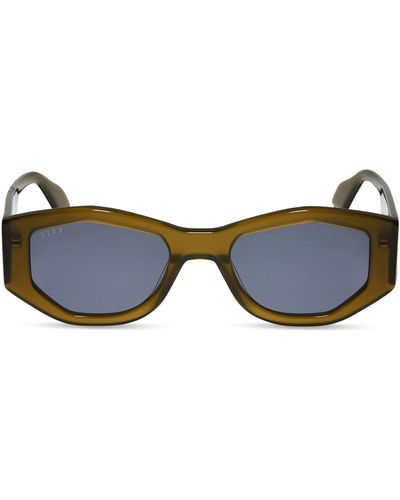 DIFF Zeo 52mm Geometric Sunglasses - Blue