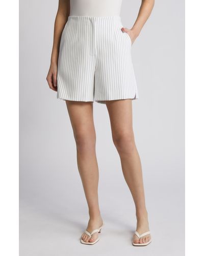 French Connection Whisper Pinstripe Shorts - White