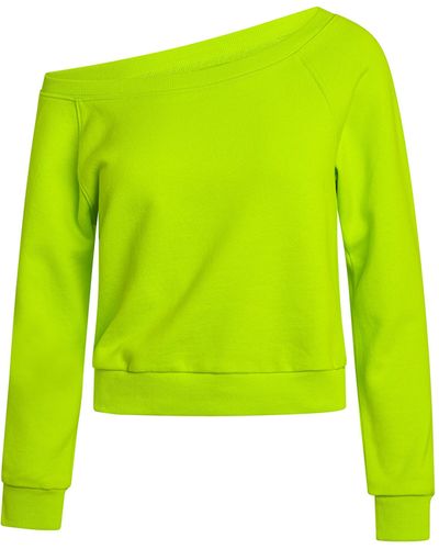 Electric Yoga Off Shoulder Sweatshirt - Green