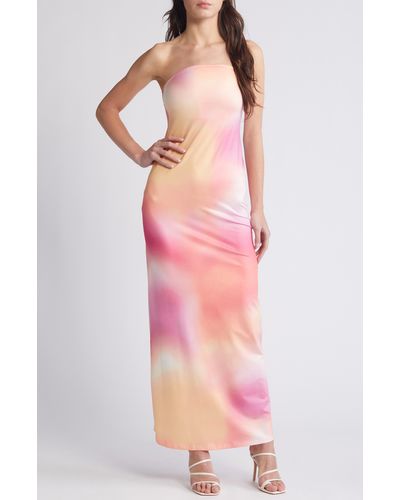 Something New Heather Strapless Maxi Dress - Pink
