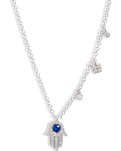 Meira T Sapp Hamsa Pendant Necklace - Blue