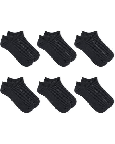 K Bell Socks 6-pack Assorted No-show Socks - Black