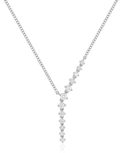 EF Collection Waterfall Prong Set Diamond Y-necklace - Blue