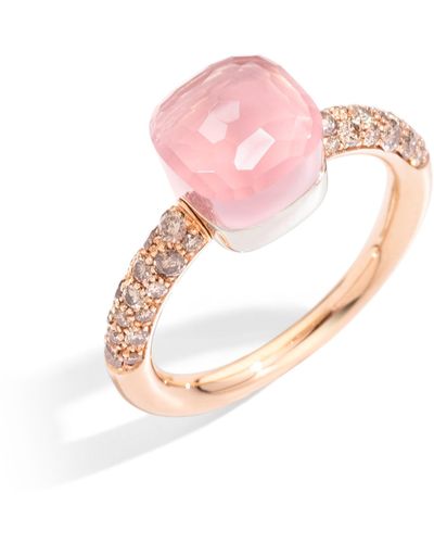 Pomellato Nudo Petit Stone & Diamond Ring - Pink