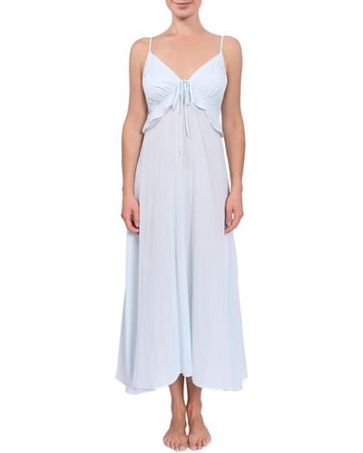 EVERYDAY RITUAL Ruffle Empire Waist Nightgown - White