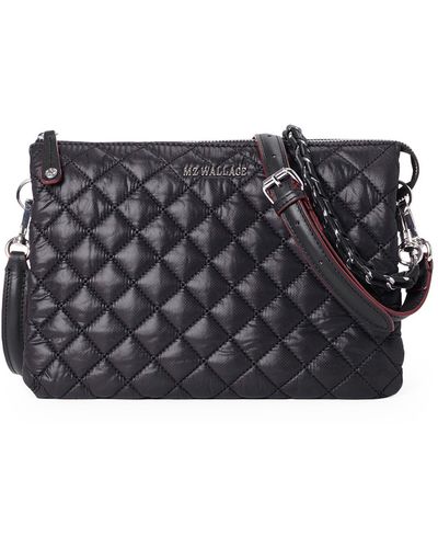 MZ Wallace Large Crosby Pippa Quilted Crossbody Bag - Gray