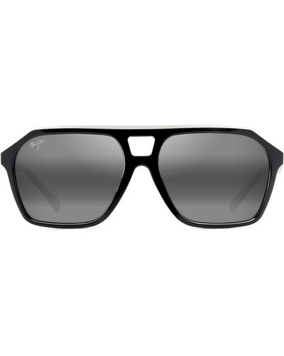 Maui Jim Wedges 57mm Polarized Aviator Sunglasses - Black