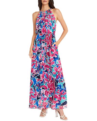 Maggy London Floral Maxi Dress - White