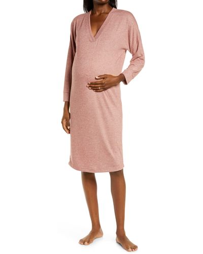 Belabumbum Anytime Maternity/nursing Long Sleeve Lounge Dress - Multicolor