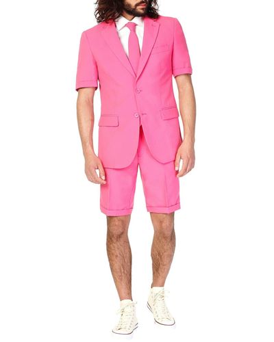 Opposuits 'mr. - Summer' Trim Fit Two-piece Short Suit With Tie At Nordstrom - Pink