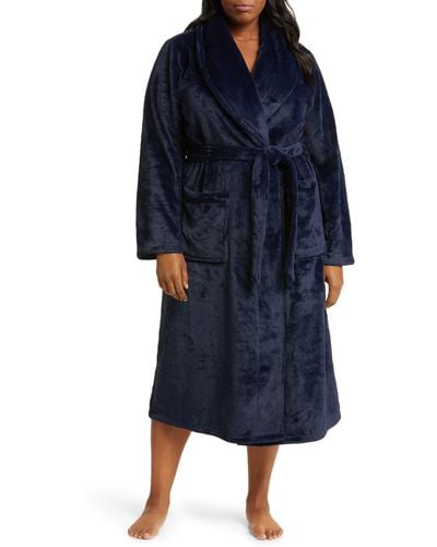 Nordstrom Shawl Collar Plush Robe - Blue