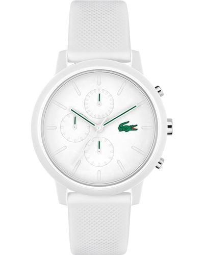 Lacoste 12.12 Chronograph Silicone Strap Watch - White