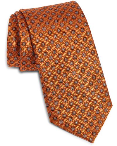 Nordstrom Neat Silk Tie - Orange