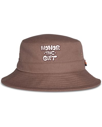 Honor The Gift Logo Script Bucket Hat - Brown