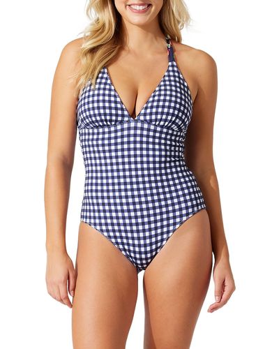 Tommy Bahama Summer Floral Reversible One-piece Swimsuit - Blue