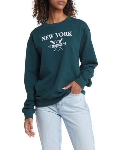GOLDEN HOUR New York Rowing Graphic Sweatshirt - Blue