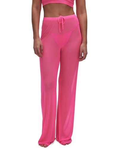 GOOD AMERICAN Mesh Cover-up Pants - Pink