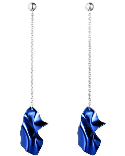 Sterling King Gelsey Fold Drop Earrings - Blue