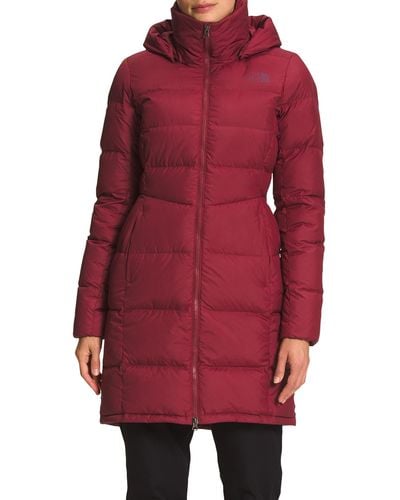 The North Face Metropolis Water Repellent 550-fill Power Down Parka - Red