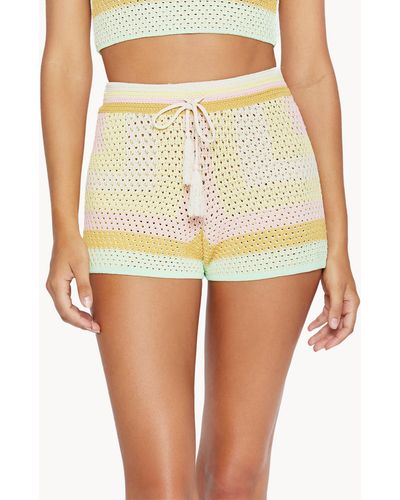 PQ Swim Open Stitch Cover-up Shorts - Yellow