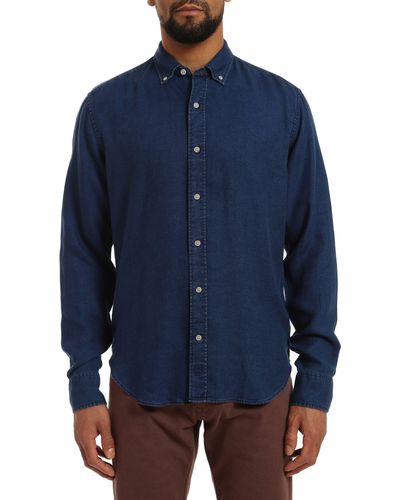 34 Heritage Lyocell Denim Button-down Shirt - Blue